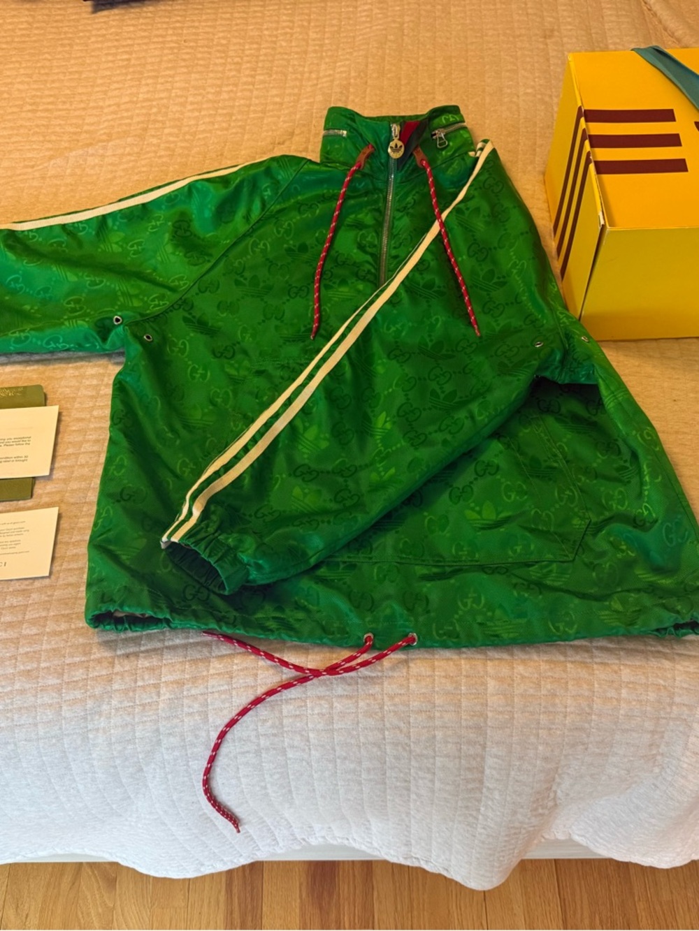 Gucci V Adidas Logo-Print Track Jacket with Striped Trim